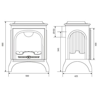 Piec wolnostojacy 10 kW SEVILLE antracyt