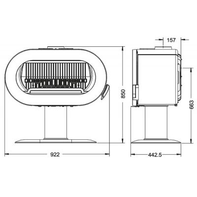 Piec wolnostojący 10 kW FIFTY kremowa emalia