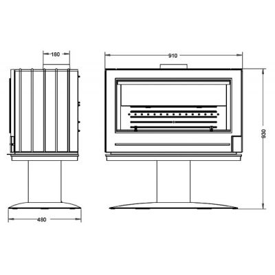 Piec wolnostojący 14 kW ELTON antracyt