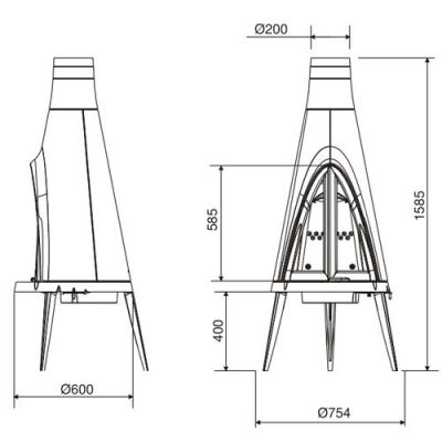 Piec wolnostojący 10 kW TIPI antracyt