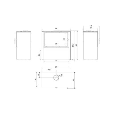 Wkład kominkowy 12 kW JUNO panel biały