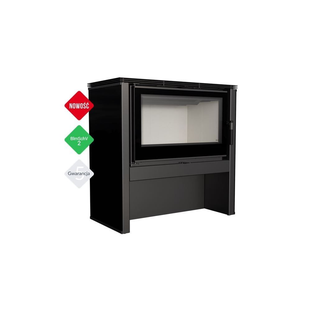 Wkład kominkowy 12 kW JUNO panel czarny