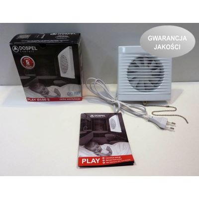 Wentylator osiowy PLAY CLASSIC fi 100 WP WYŁĄCZNIK POCIĄGOWY DOSPEL
