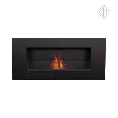 Biokominek DELTA 2 czarnym z szybą 400x900
