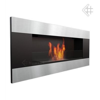 Biokominek DELTA 2 czarny HORIZONTAL z szybą 400x900