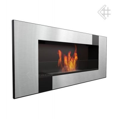 Biokominek DELTA 2 czarny QUBE z szybą  400x900