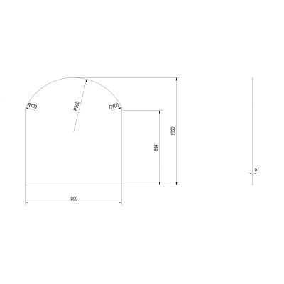 Podstawa szklana ATHINA 1000x900 mm