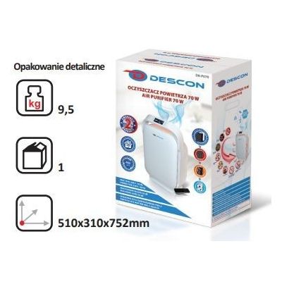 Oczyszczacz powietrza 70W 3w1 HEPA AntySmog do 50m