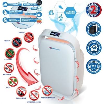 Oczyszczacz powietrza 70W 3w1 HEPA AntySmog do 50m