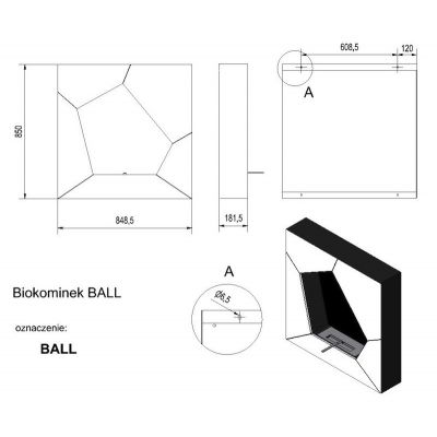 Biokominek BALL biały