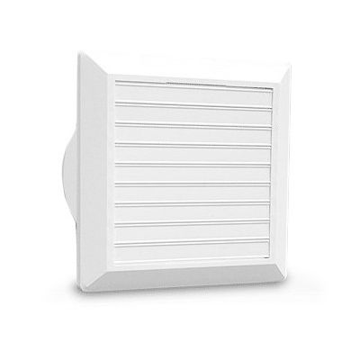 Kratka wentylacyjna 14x14 fi 100/125 z żaluzją i siatką Flat