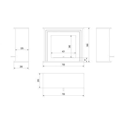 Biokominek JUNE biały z biopojemnikiem TÜV