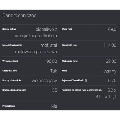 Biokominek EGZUL 1130x973 czarny z biopojemnikiem TÜV