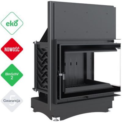 Wkład kominkowy 12 kW ZUZIA ECO prawy DECO szyby łączone bez szprosu