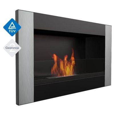 Biokominek GOLF VERTICAL 648x374 mm szlifowany z szybą i biopojemnikiem TÜV