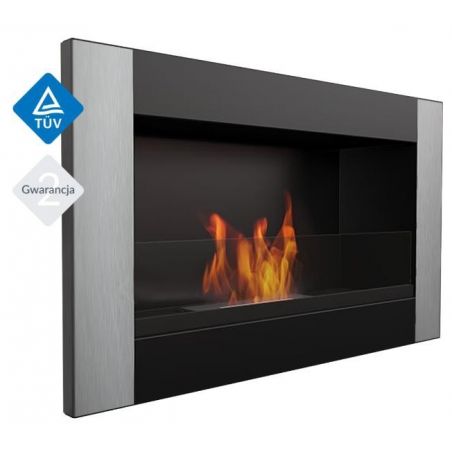 Biokominek GOLF VERTICAL 648x374 mm szlifowany z szybą i biopojemnikiem TÜV