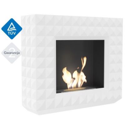 Biokominek EGZUL 1130x973 biały z biopojemnikiem TÜV