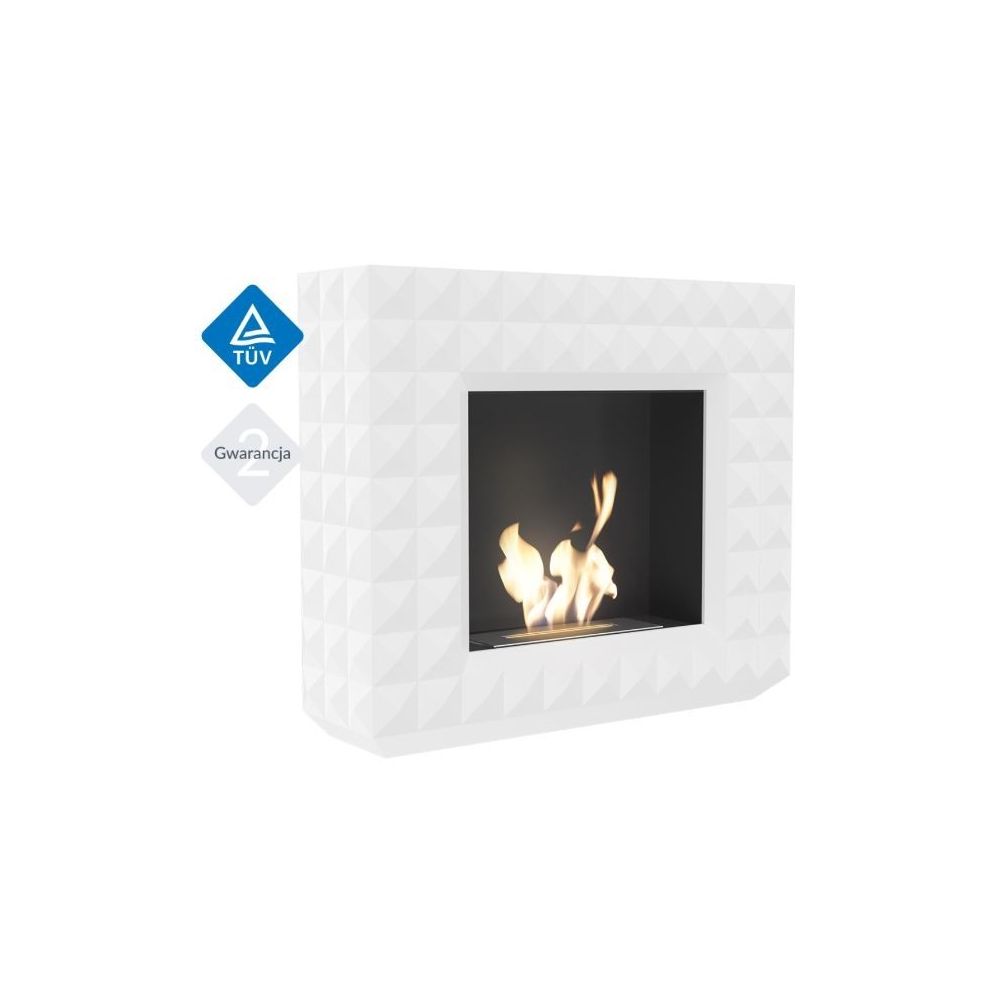 Biokominek EGZUL 1130x973 biały z biopojemnikiem TÜV