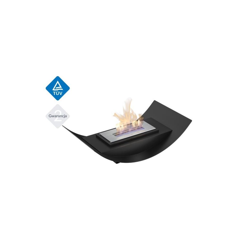 Biokominek MISA MINI 470x260 mm czarny z biopojemnikiem TÜV