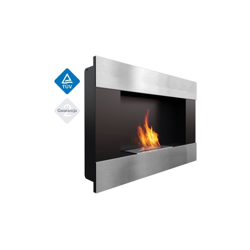 Biokominek BRAVO 900x652 mm szlifowany z biopojemnikiem TÜV