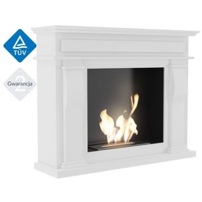 Biokominek OCTOBER 1150x959 mm biały z biopojemnikiem TÜV