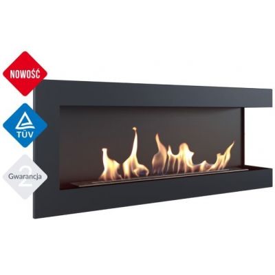 Biokominek DELTA prawa 1200x280 z biopojemnikiem TÜV