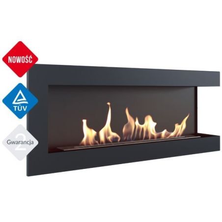 Biokominek DELTA prawa 1200x280 z biopojemnikiem TÜV