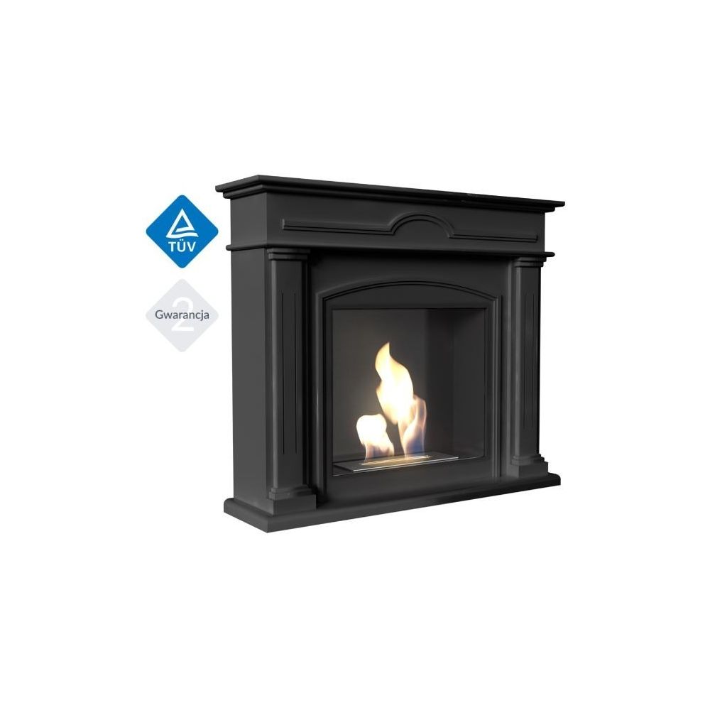 Biokominek DECEMBER czarny 1150x1071 mm z biopojemnikiem TÜV