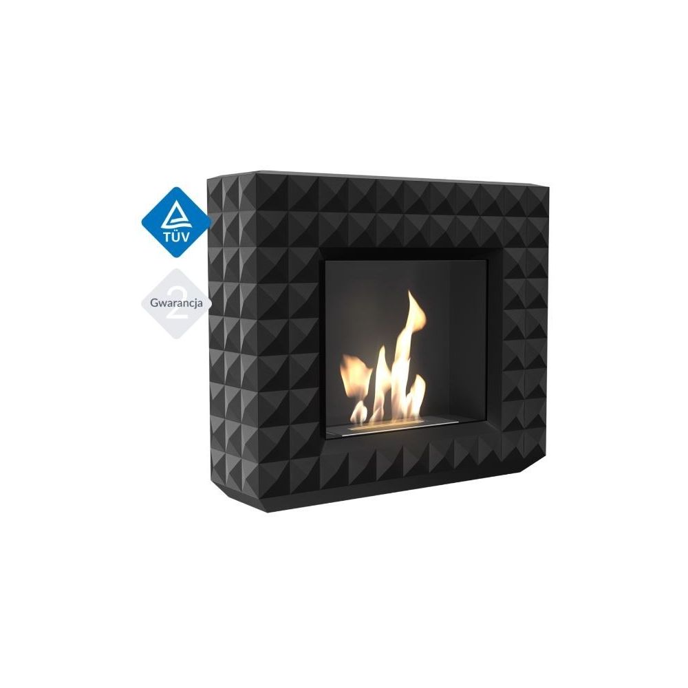 Biokominek EGZUL 1130x973 czarny z biopojemnikiem TÜV