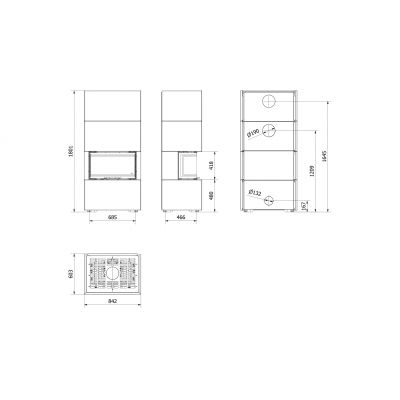 Wkład kominkowy NBC 7 z zabudową HOME EASY BOX stalowy