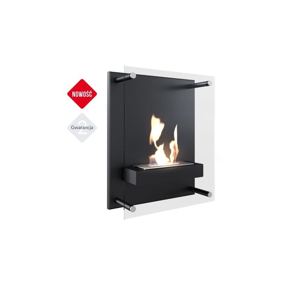 Biokominek GLASS czarny z certyfikatem TÜV