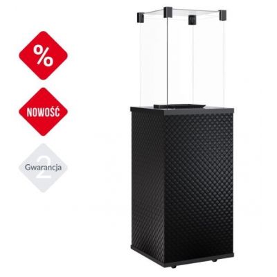 Ogrzewacz gazowy wolnostojący PATIO MINI szkło/czarny - pikowany - sterowanie manualne