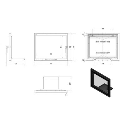 Drzwiczki kominkowe DECO AMELIAFELIX 750x616mm