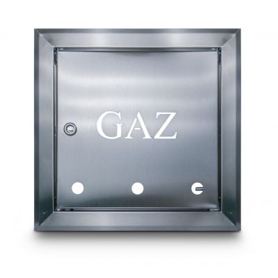 Drzwiczki gazowe nierdzewne 25x25cm z kluczem