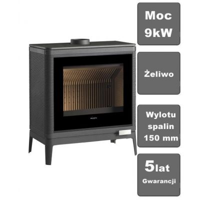 Piec wolnostojący INVICTA KAZAN czarne zdobiene