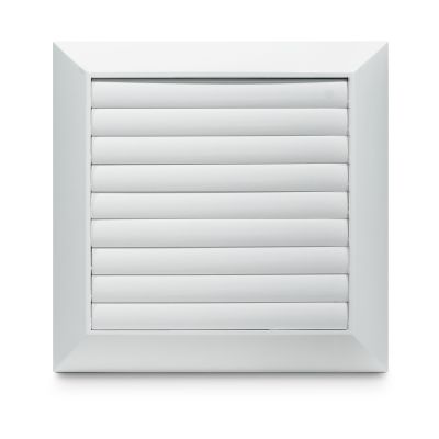 Kratka wentylacyjna 14x14 fi 100/125 z żaluzją i siatką Flat