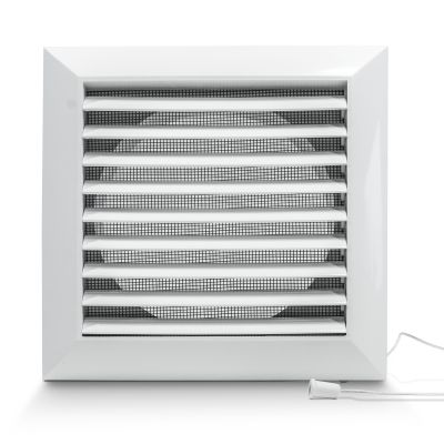 Kratka wentylacyjna 14x14 fi 100/125 z żaluzją i siatką Flat