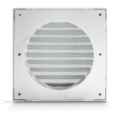 Kratka wentylacyjna 14x14 fi 100/125 z żaluzją i siatką Flat