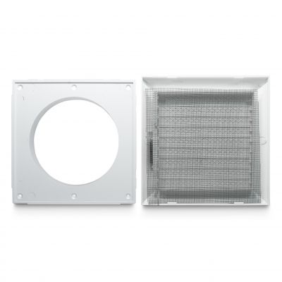 Kratka wentylacyjna 14x14 fi 100/125 z żaluzją i siatką