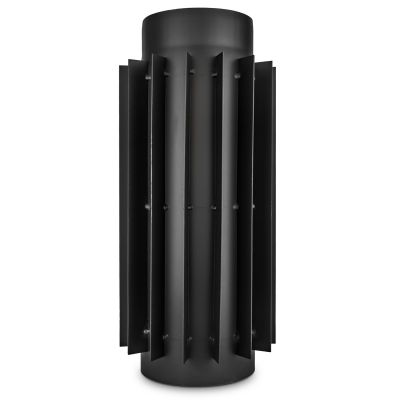 Radiator rura prosta żebrowana czarna