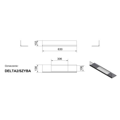  Przeszklenie do biokominka DELTA 2, komplet: szyba + podstawa