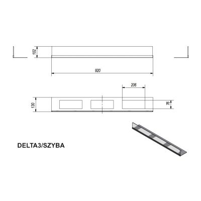 Przeszklenie do biokominka DELTA 3, komplet: szyba + podstawa