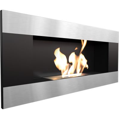 Biokominek DELTA 2 czarny 400x900mm HORIZONTAL z biopojemnikiem TÜV