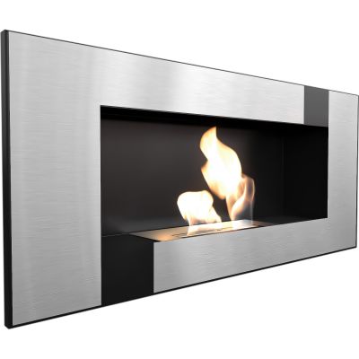 Biokominek DELTA 2 czarny 400x900mm QUBE z biopojemnikiem TÜV