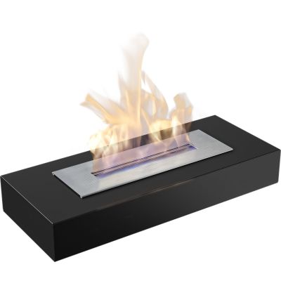 Biokominek INDIA MAX 670x274 mm czarny z biopojemnikiem TÜV