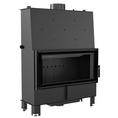 Wkład kominkowy 20 kW LUCY BLACK z płaszczem wodnym i wężownicą