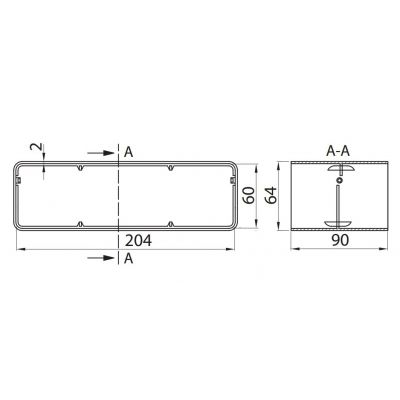 Łącznik kanałów  PVC  204x60 