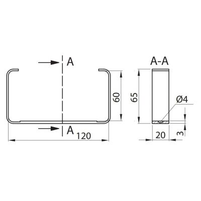 Uchwyt PVC 120x60mm 