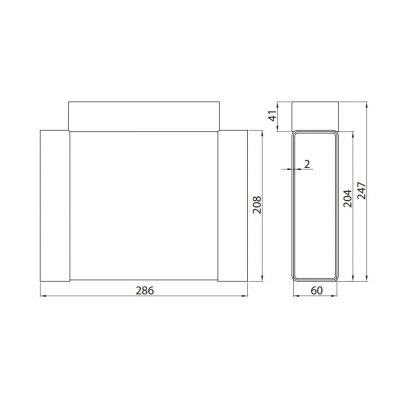 Trójnik poziomy    PVC 204x60 