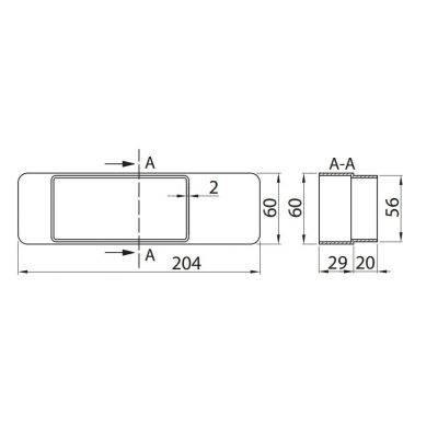 Redukcja pozioma   PVC 204x60 